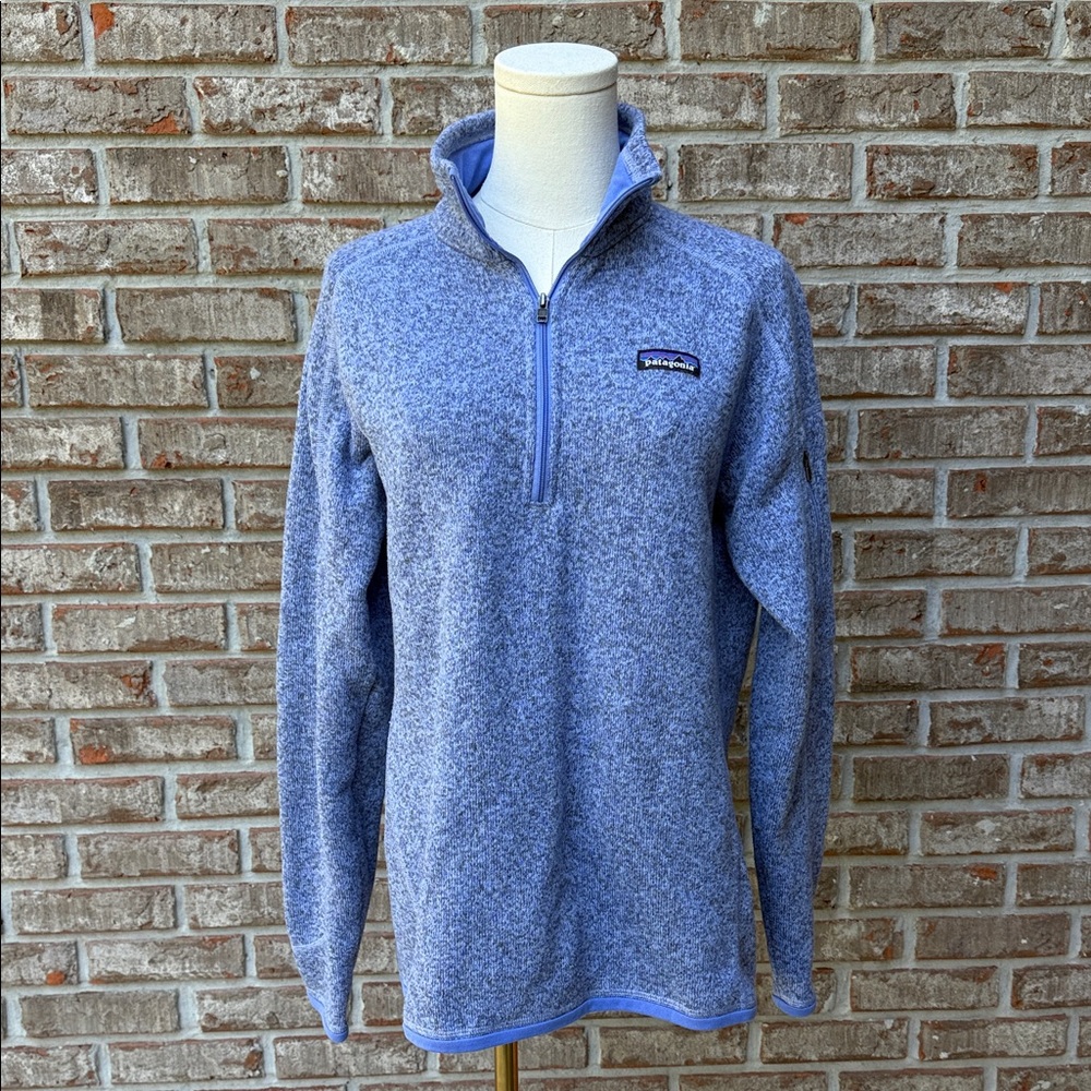 Patagonia Women's Heathered Blue Quarter-Zip Fleece